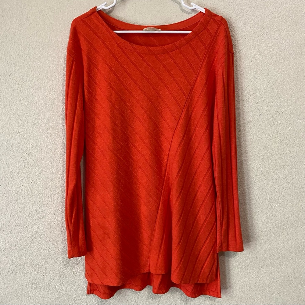 Maeve by Anthropologie Devine Tunic Long Sleeve Medium Orange Textured Sweater - Picture 4 of 12